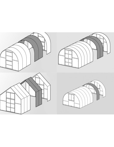 ESTENSIONE 200 cm in policarbonato - COMPATIBILE CON  MODELLI ARCO - ARTIC - ARTIC PLUS - GOCCIA - FROZEN - 1